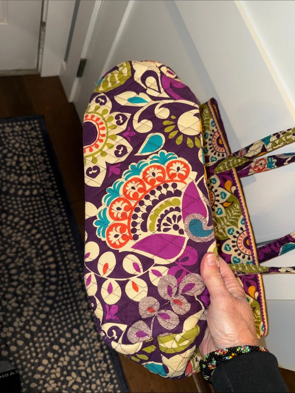 Vera Bradley Vera Tote in Plum Crazy. Like New Condition